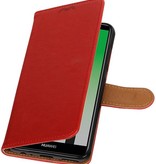 Pull Up PU cuir Bookstyle pour Huawei P20 Rouge