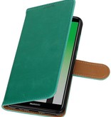 Træk PU Læder Bookstyle til Huawei P20 Green