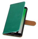 Pull Up PU Leather Bookstyle per Huawei P20 Green