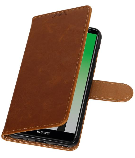 Pull Up PU Leather Bookstyle for Huawei P20 Brown