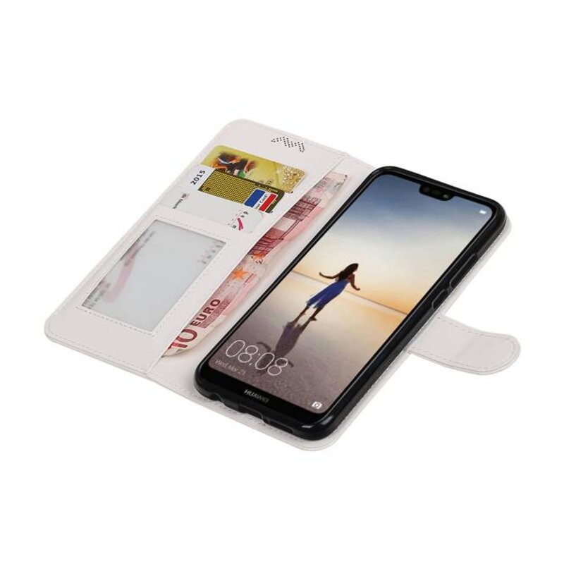 Huawei P20 Lite Brieftasche Etui Booktype Brieftasche Weiß