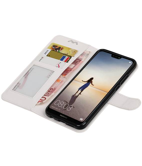 Huawei P20 Lite Brieftasche Etui Booktype Brieftasche Weiß