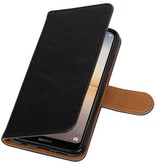 Pull Up PU Leder Bookstyle voor Huawei P20 Lite Zwart