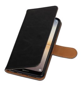 Pull Up PU Leather Bookstyle para Huawei P20 Lite Black