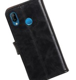 Træk PU Læder Bookstyle til Huawei P20 Lite Black