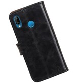 Træk PU Læder Bookstyle til Huawei P20 Lite Black