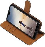 Pull Up PU Leder Bookstyle für Huawei P20 Lite Schwarz