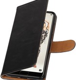 Pull Up PU Leather Bookstyle para Huawei P20 Pro Black