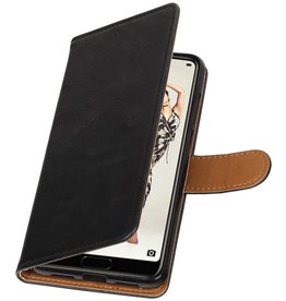 Pull Up PU cuir Bookstyle pour Huawei P20 Pro Noir