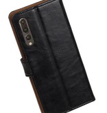 Pull Up PU cuir Bookstyle pour Huawei P20 Pro Noir