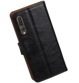 Pull Up PU Leather Bookstyle para Huawei P20 Pro Black