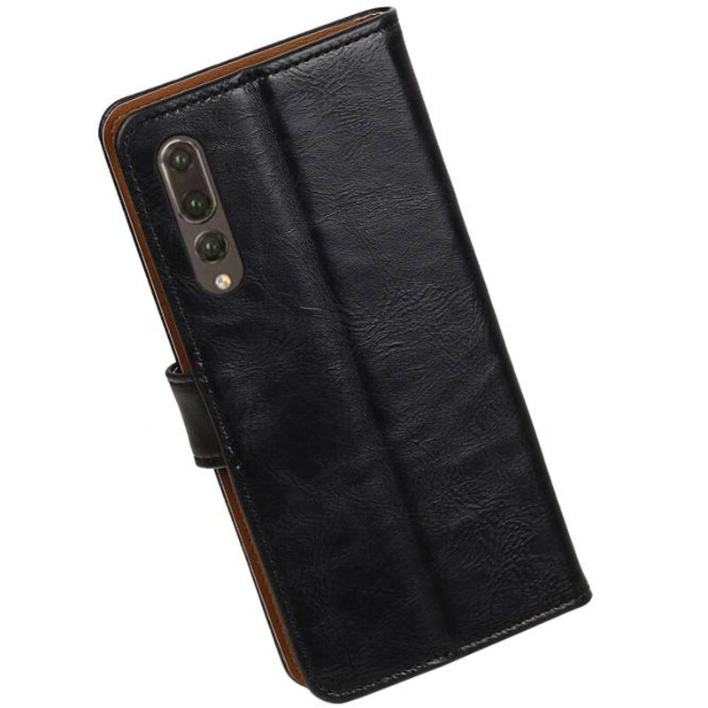 Pull Up PU cuir Bookstyle pour Huawei P20 Pro Noir