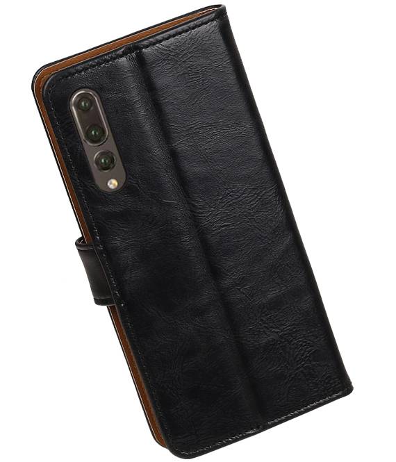 Pull Up PU cuir Bookstyle pour Huawei P20 Pro Noir