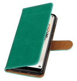 Pull Up PU Leather Bookstyle per Huawei P20 Pro Green