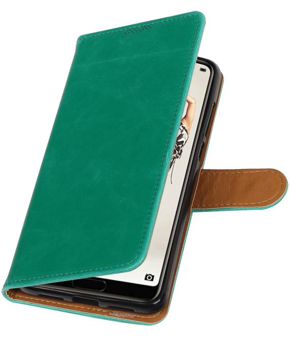 Pull Up PU Leather Bookstyle for Huawei P20 Pro Green