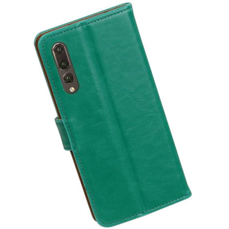 Pull Up PU Leather Bookstyle per Huawei P20 Pro Green
