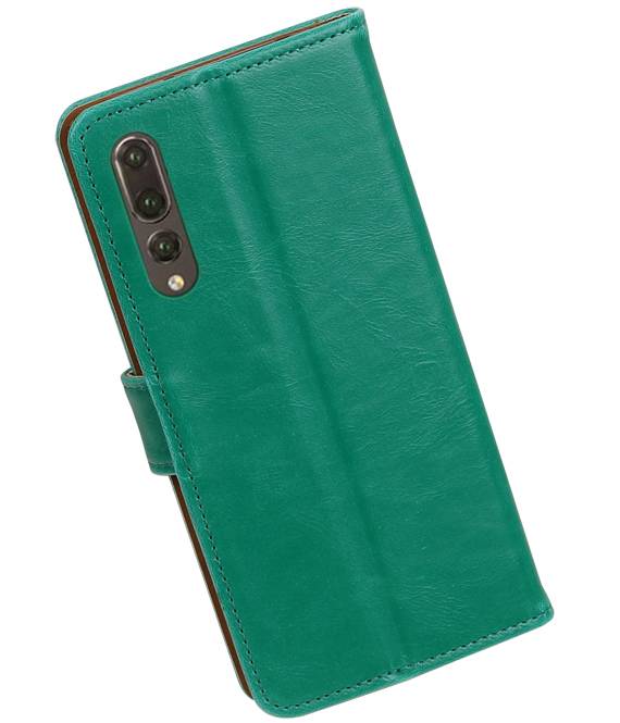 Pull Up PU Leather Bookstyle per Huawei P20 Pro Green