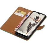 Pull Up PU Leather Bookstyle per Huawei P20 Pro Green