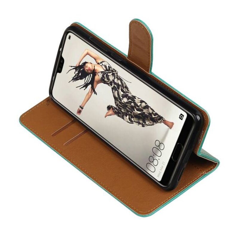 Pull Up PU Leather Bookstyle for Huawei P20 Pro Green