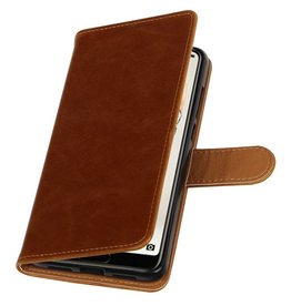 Pull Up PU Bookstyle en cuir pour Huawei P20 Pro Brown