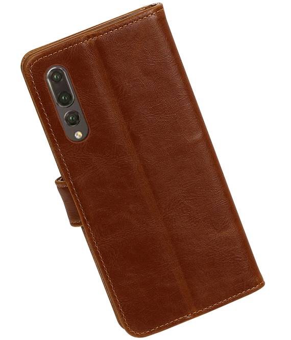 Pull Up PU Leather Bookstyle para Huawei P20 Pro Brown