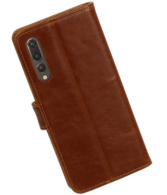 Pull Up PU Leder Bookstyle voor Huawei P20 Pro Bruin