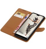 Pull Up PU Leather Bookstyle for Huawei P20 Pro Brown