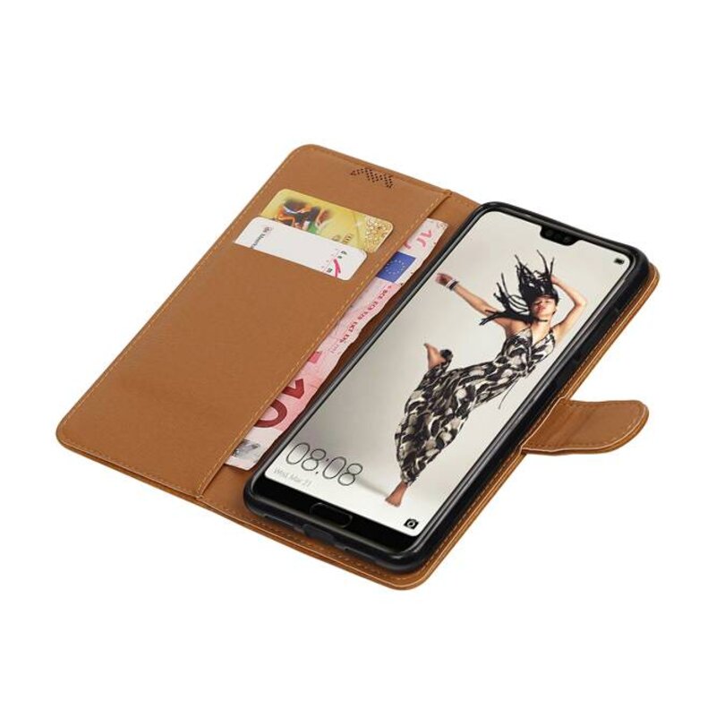 Pull Up PU Leather Bookstyle para Huawei P20 Pro Brown