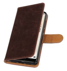 Pull Up PU Leather Bookstyle per Huawei P20 Pro Mocca