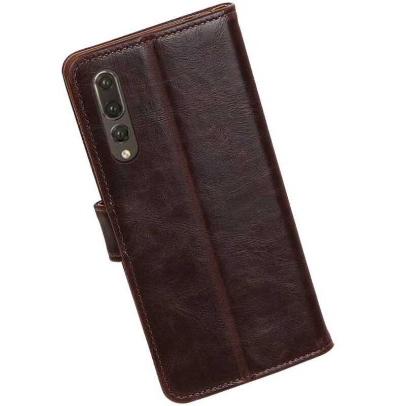 Pull Up PU cuir Bookstyle pour Huawei P20 Pro Mocca