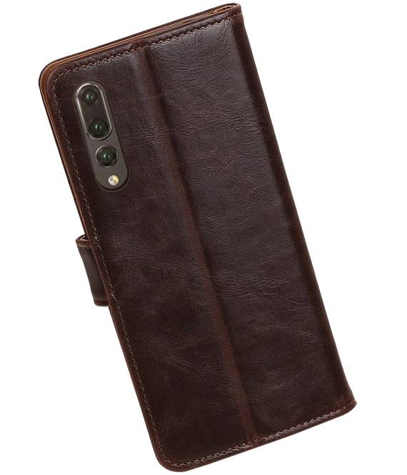 Pull Up PU cuir Bookstyle pour Huawei P20 Pro Mocca