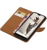 Pull Up PU cuir Bookstyle pour Huawei P20 Pro Mocca
