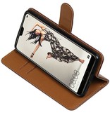 Pull Up PU Leder Bookstyle voor Huawei P20 Pro Mocca
