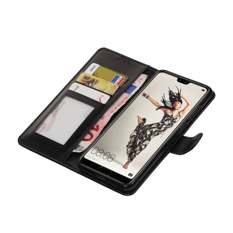 Huawei P20 Pro Wallet taske bogtype tegnebog Sort