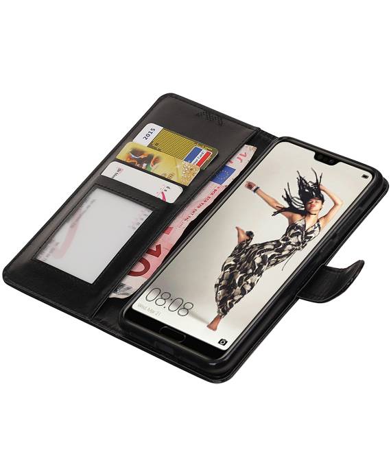 Huawei P20 Pro Wallet taske bogtype tegnebog Sort