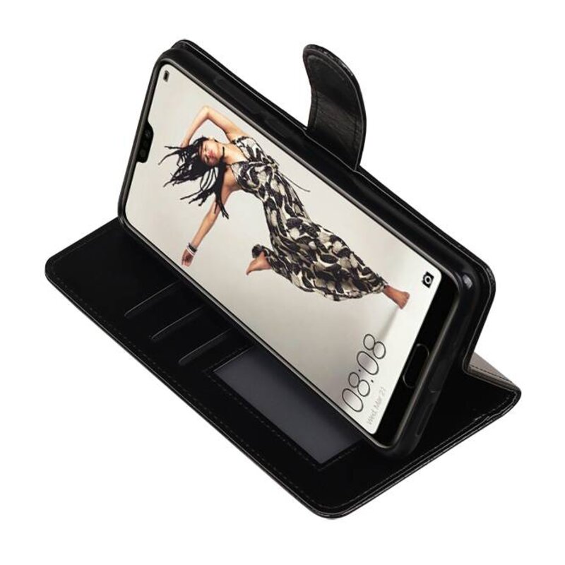 Huawei P20 Pro Wallet taske bogtype tegnebog Sort