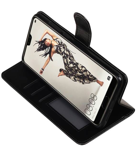Huawei P20 Pro Wallet caja booktype wallet Negro