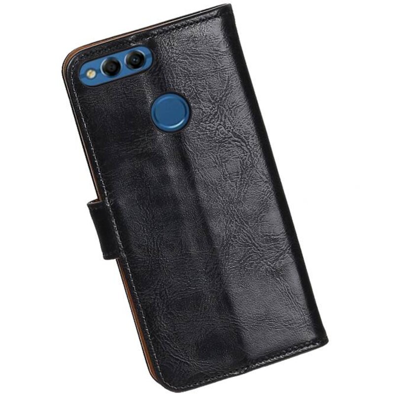 Pull Up PU Leder Bookstyle für Huawei P Smart Black