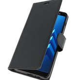 Wallet Cases Hülle für Galaxy A8 Plus (2018) Schwarz