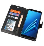 Wallet Cases Hülle für Galaxy A8 Plus (2018) Schwarz