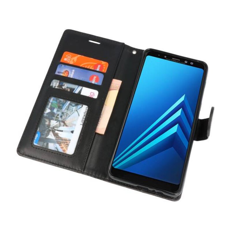 Étui portefeuille pour Galaxy A8 Plus (2018) Noir