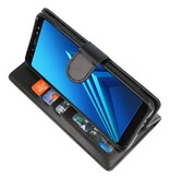Wallet Cases Hülle für Galaxy A8 Plus (2018) Schwarz