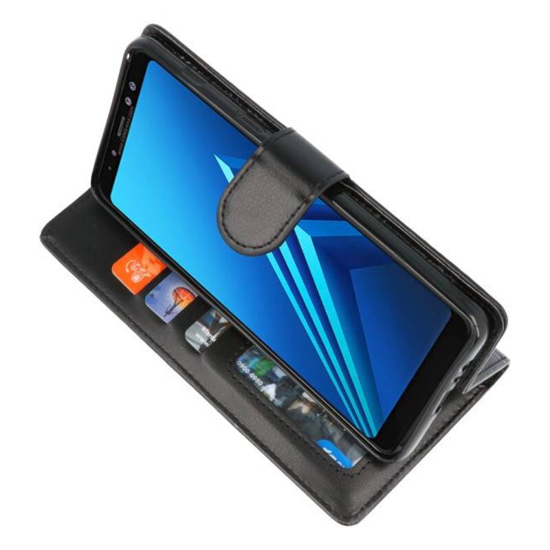 Estuche para estuches Wallet para Galaxy A8 Plus (2018) Negro