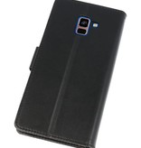 Wallet Cases Hoesje voor Galaxy A8 Plus (2018) Zwart