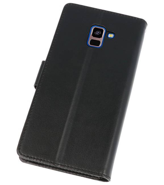 Wallet Cases Hoesje voor Galaxy A8 Plus (2018) Zwart