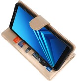 Wallet Cases Hoesje voor Galaxy A8 Plus (2018) Goud