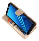 Custodie per portafogli per Galaxy A8 Plus (2018) Gold