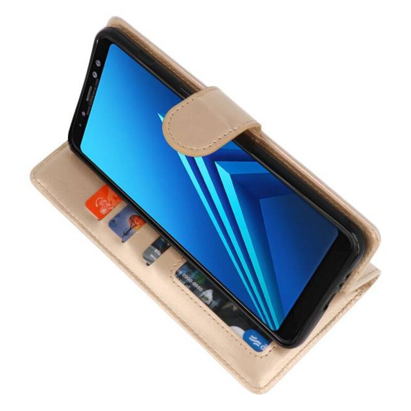 Étui portefeuille pour Galaxy A8 Plus (2018) Or