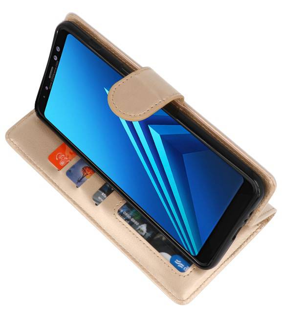 Wallet Cases Tasche für Galaxy A8 Plus (2018) Gold