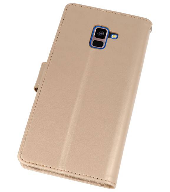 Estuche para estuches Wallet para Galaxy A8 Plus (2018) Gold